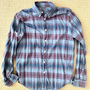 Abercrombie mens medium long sleeve plaid checkered button up shirt